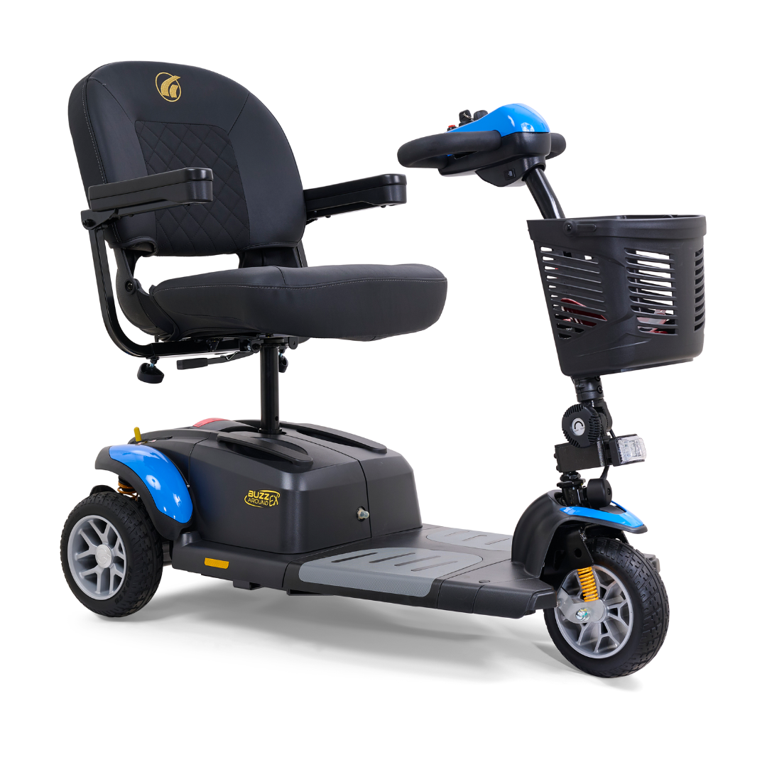Golden GB118 BuzzAround EX 3-Wheel Long Range Travel Scooter - Blue right